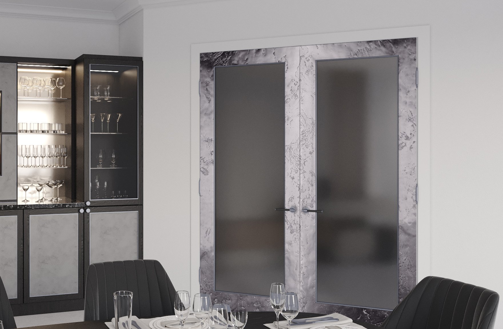 Luxury bespoke doors with metallic finishes