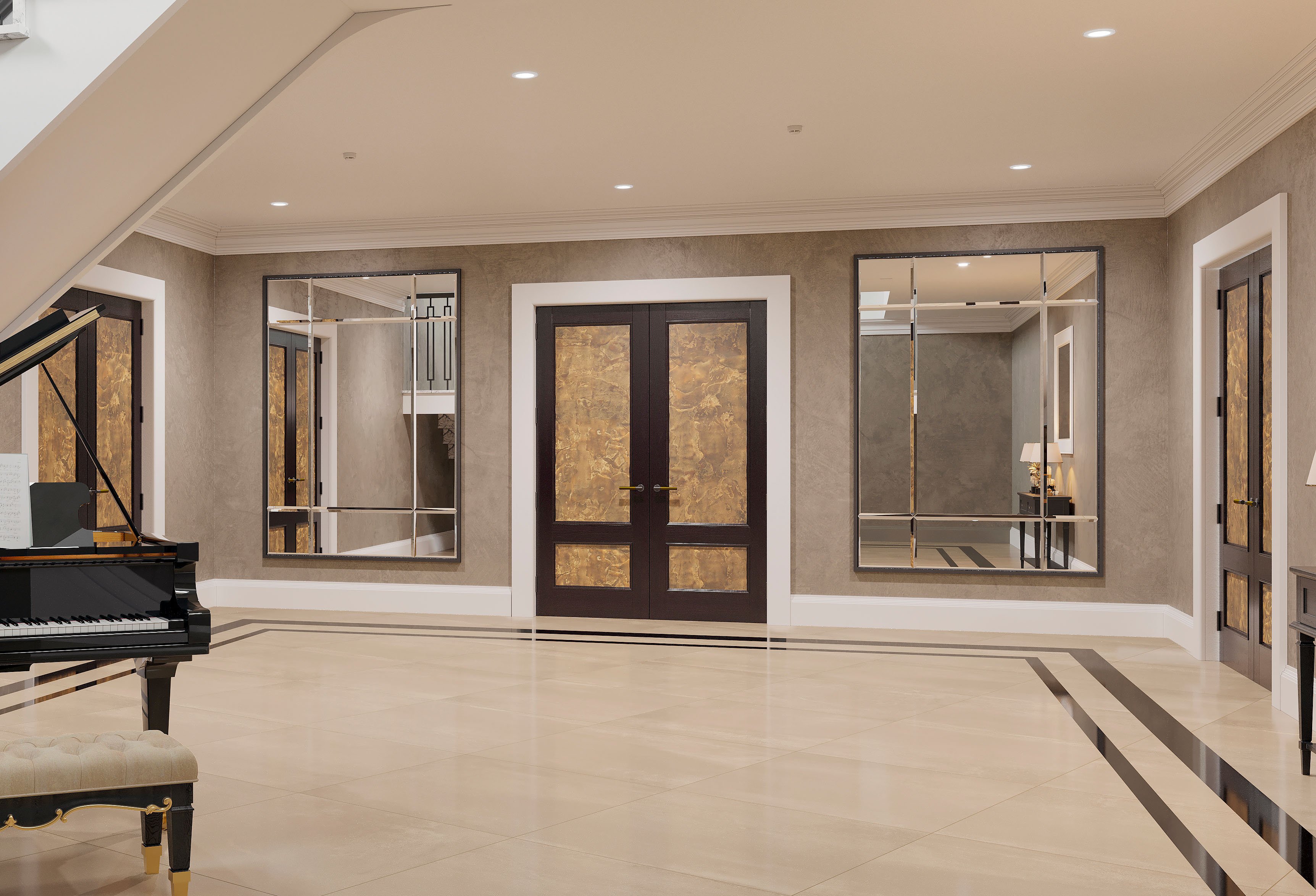 Luxury bespoke doors with metallic finishes
